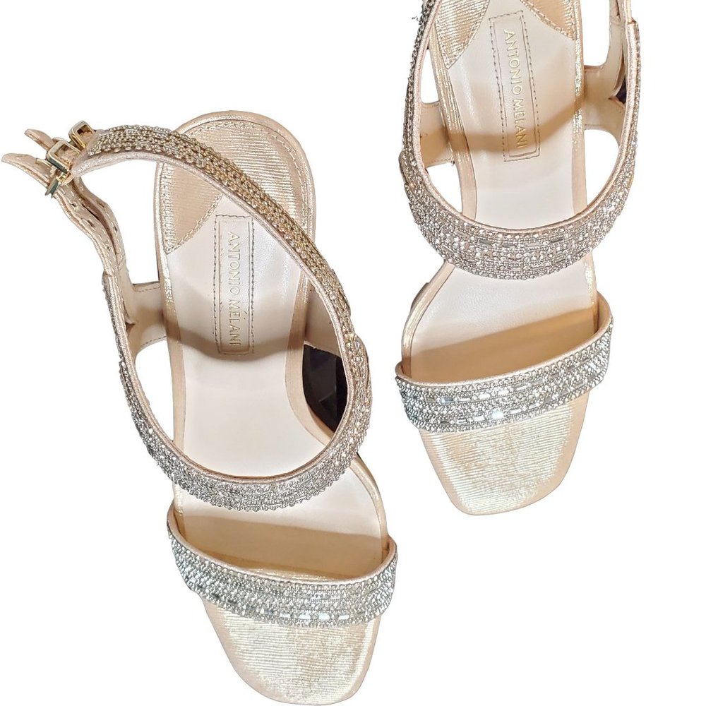 Sliver and Gold Rhinestone Sandals 8.5M